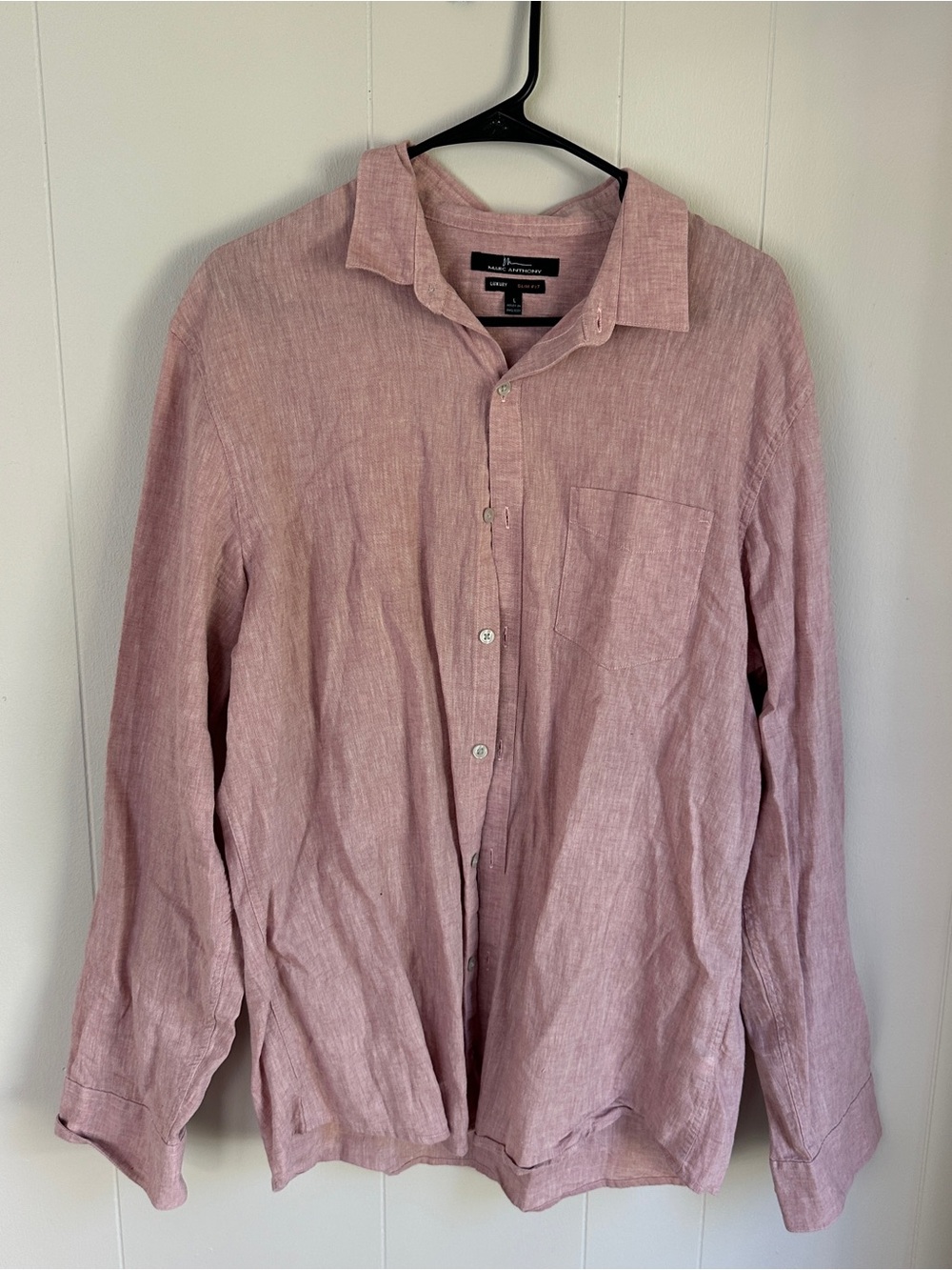 Marc Anthony Luxury Slim Fit Pink Button Down Shirt